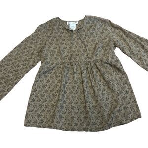 Vintage Motherhood Boho Maternity Top, Neutral, Soft, tan, Small